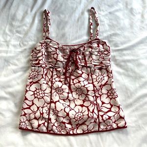 Vintage Style Red Flower Tank